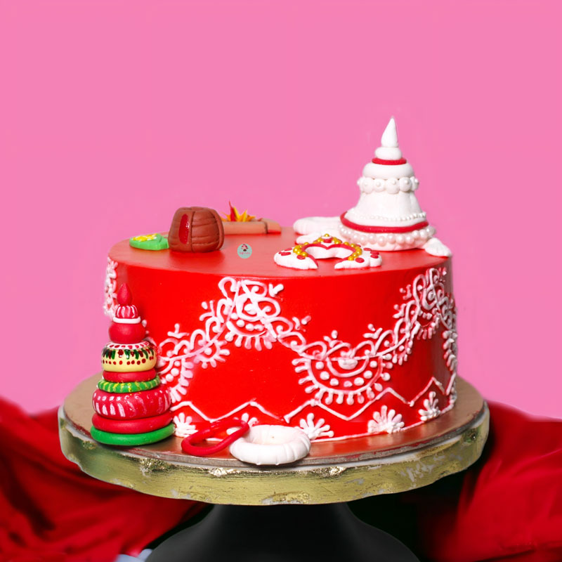 Red-Traditional-Bengali-Wedding-Cake